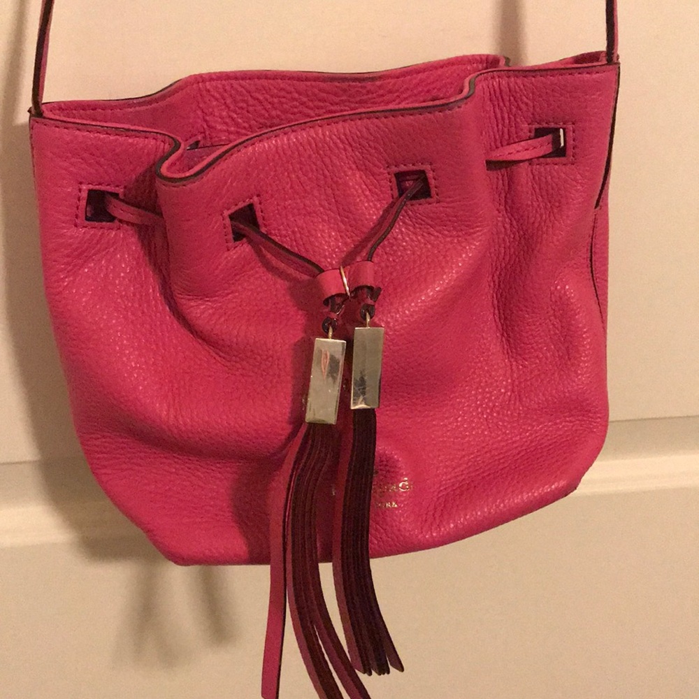 Barely used bright pink Kate Spade bucket bag